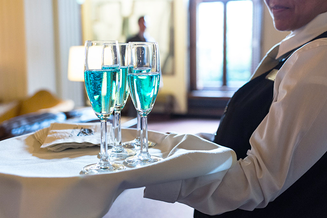 Blanc de Bleu California lgbt wedding catering blue wine