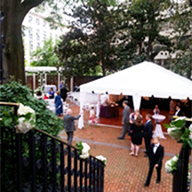 tented wedding reception at DACOR Bacon House