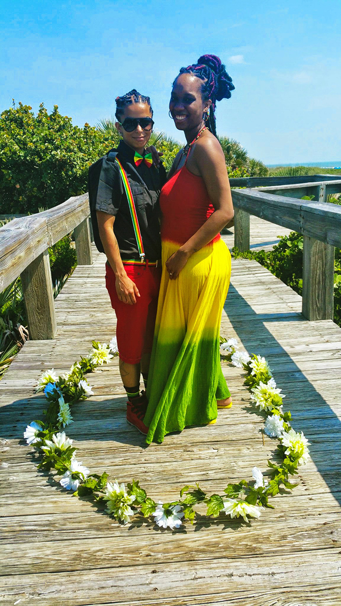I DO Weddings By Sheri - Lesbian Couple Posing Outdoors