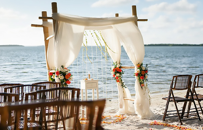 Sanibel Harbour Marriott Resort & Spa wedding ceremony beachside daylight
