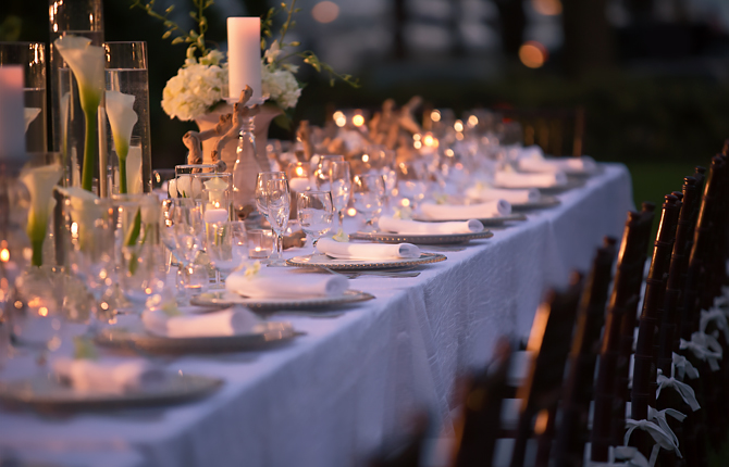 The Vinoy Renaissance St. Petersburg Resort & Golf Club wedding reception table night