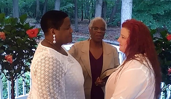 lesbian wedding performed by Reverend Norma South Carolina