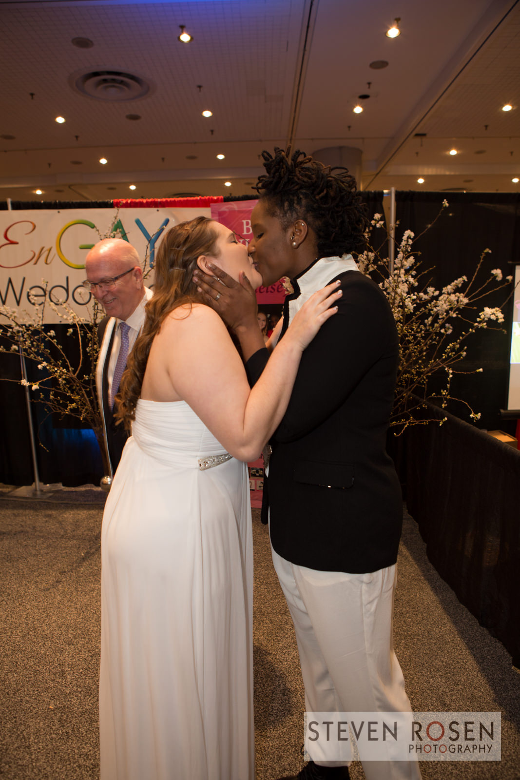 Wedding Kiss - Val and Chelsey LGBT Wedding at the Original LGBT EXPO in NYC