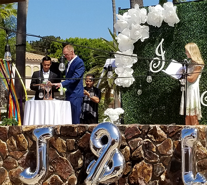 Sand Ceremony - Ceremonies DeVie LGBT Wedding Officiant in San Diego California