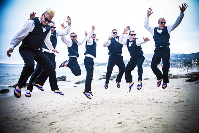 Seven4one - groomsmen jump shot on the beach