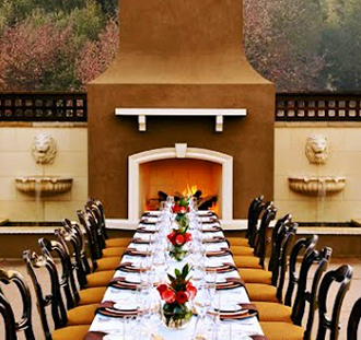 The Briarwood Inn - Wedding Party Reception Dining Table and Fireplace