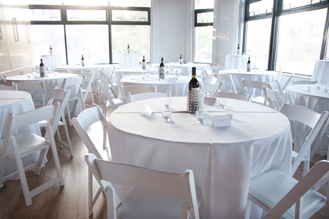 Denver White linen dining area with natural light - Wash Park Studio