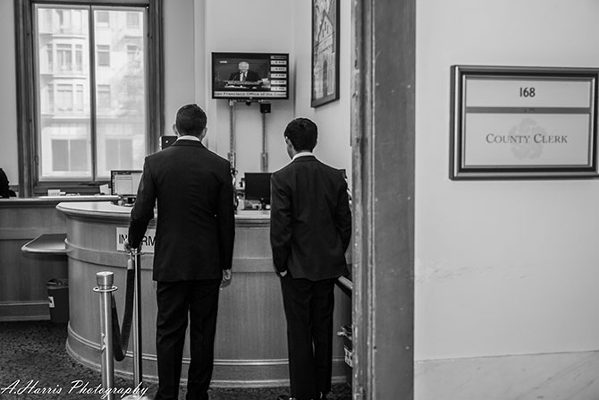 A. Harris Photography - Photograph of gay wedding ceremony in black and white