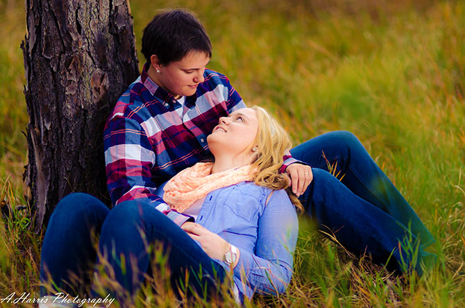 A. Harris Photography - Photo of brides sitting under a tree