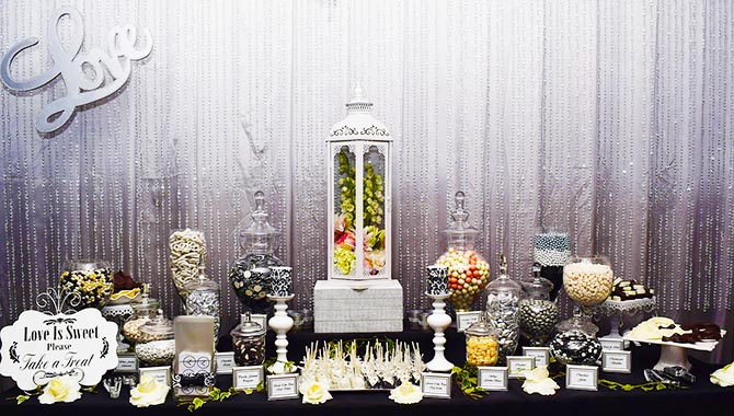 Candy Buffet lady LGBT Wedding Candy in Boca Raton Florida