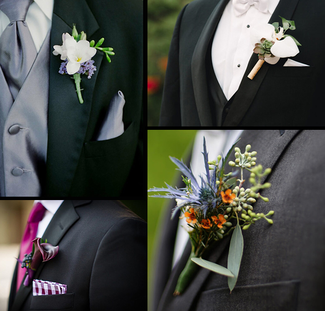Wedding Boutonnieres - South Florida LGBT Wedding Floral Design and Decor - Dalsimer Atlas