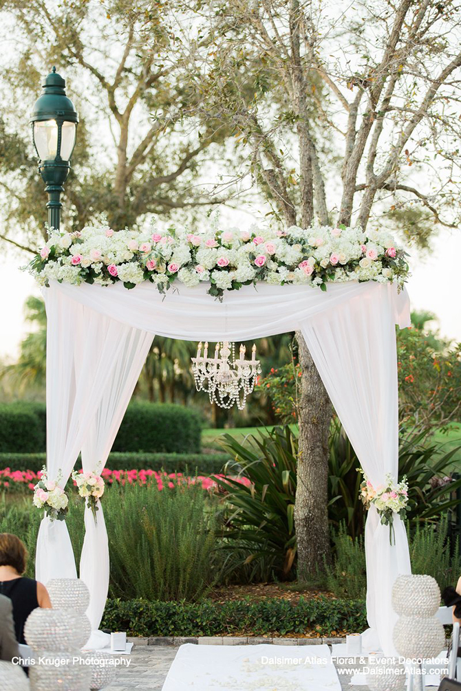 Pink rose wedding ceremony - South Florida LGBT Wedding Floral Design and Decor - Dalsimer Atlas