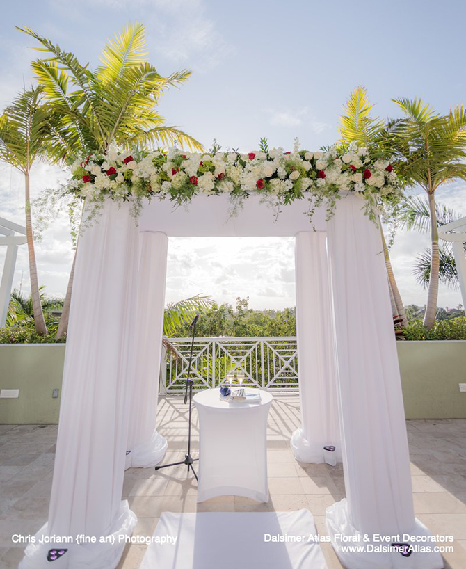 Palm Wedding Ceremony - South Florida LGBT Wedding Floral Design and Decor - Dalsimer Atlas