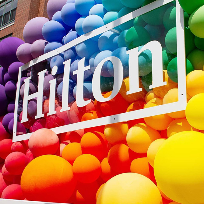 Rainbow Pride Balloons at Hilton St. Petersburg Carillon Park