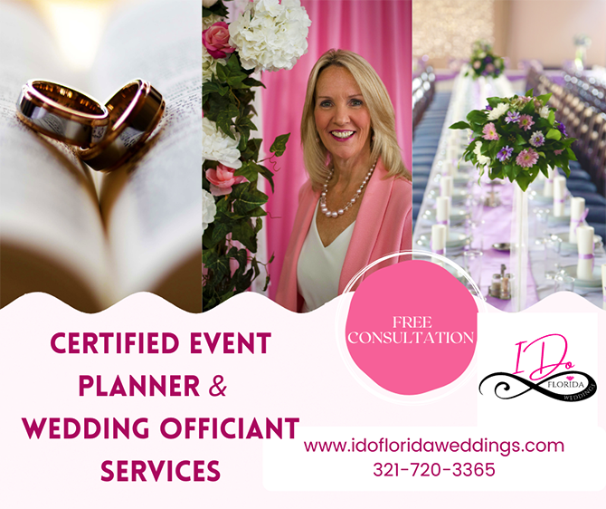 I Do Florida Weddings
Merritt Island, FL LGBT-Friendly Wedding Officiant, Certified Wedding Planner, Day of Coordinator & Notary Public