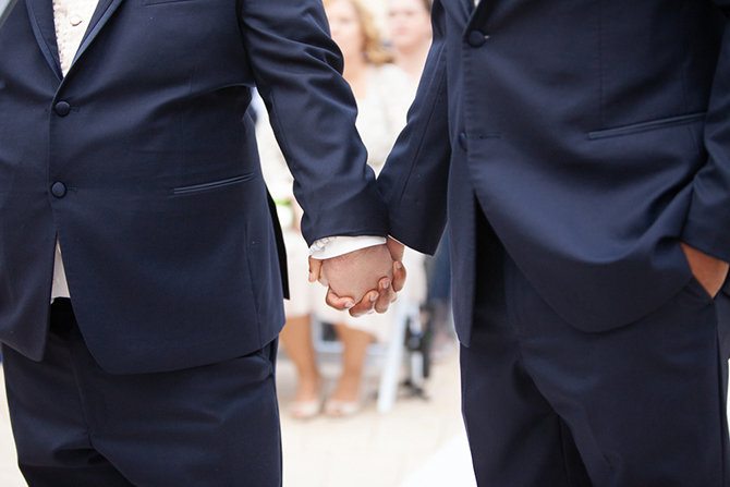 Gay Grooms Holding Hands Wedding Photographer - Lori Barbely Photography