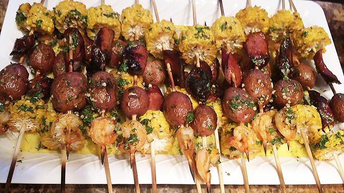On the Go Gourmet Tampa, Florida Wedding shrimp scewars