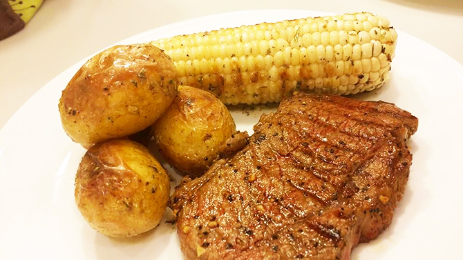 On the Go Gourmet Tampa, Florida Wedding Dinner Steak and Corn