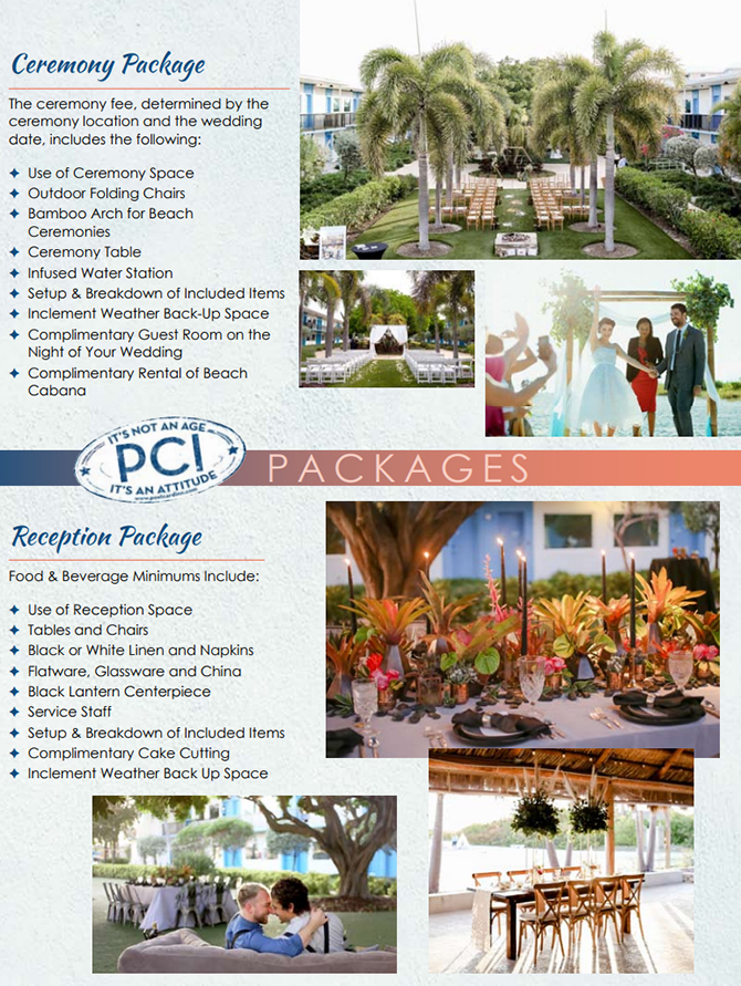 Wedding Ceremony and Wedding Reception Packages at Postcard Inn On The Beach St. Pete Beach