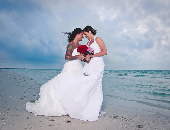 Tide the Knot Beach Weddings - Brides at on the beach