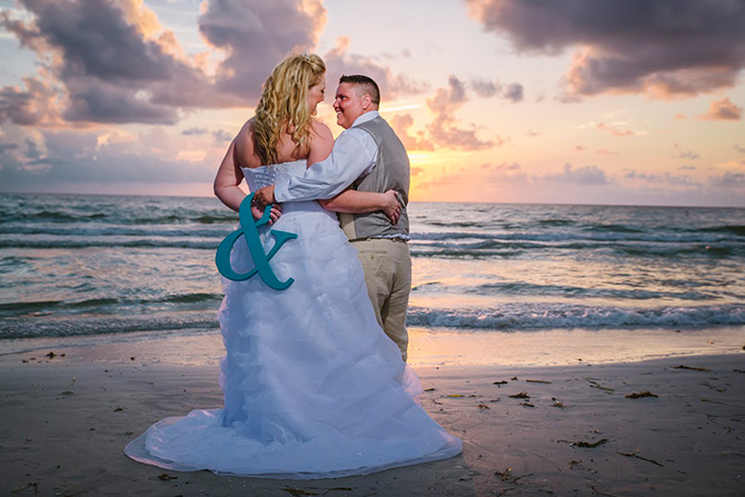 Tide the Knot Beach Weddings - Brides at sunset on the beach