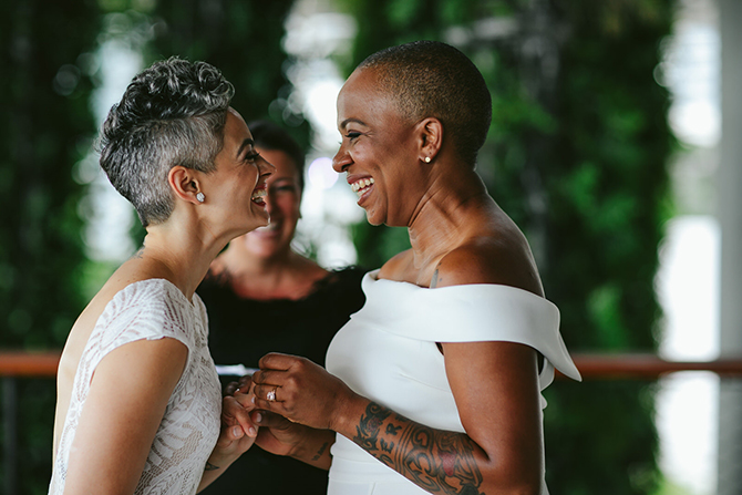 Lesbian Wedding Photo - Tiny House Photo LGBT Wedding Photographer