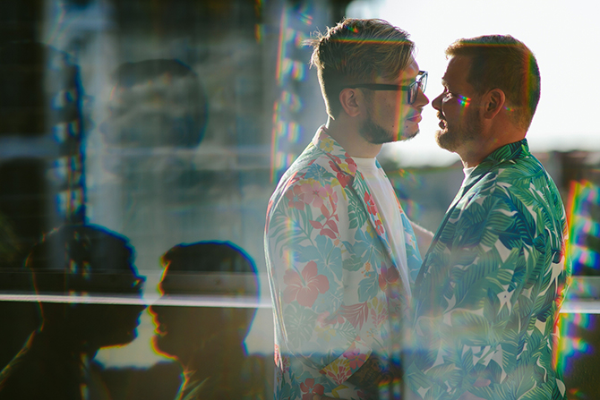 Two grooms engagement shoot - Tiny House Photo LGBT Wedding Photographer