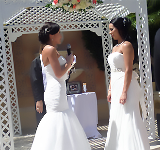 Weddings by Cecilia West Palm Beach, Florida Bilingual Same-Sex Wedding Officiants brides read vows