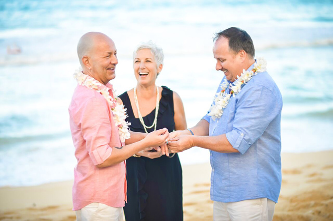 I Do Hawaiian Weddings - Oahu lesbian couple military marriage ceremony