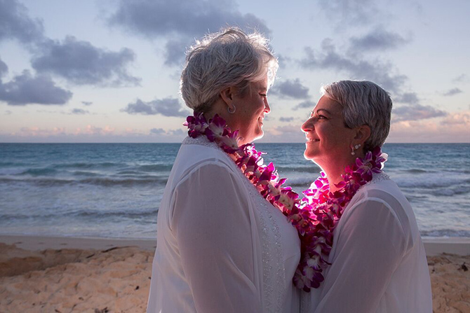 I Do Hawaiian Weddings Oahu military wedding same-sex couple