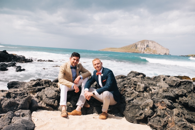 I Do Hawaiian Weddings Oahu LGBT beach wedding