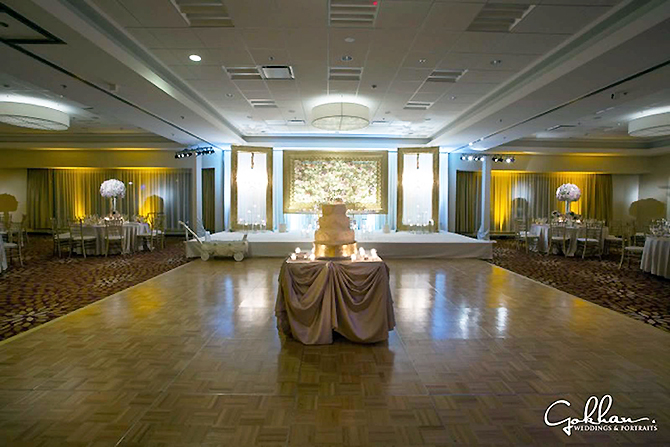 Chicago Marriott Naperville illinois lgbt reception sites wedding table with water glasses