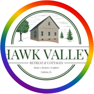 Hawk Valley Retreat and Cottages
Galena, Illinois LGBT Wedding Reception Site
Stress-Free Elopements in Galena, IL - Northwest Illinois Jo-Daviess County
