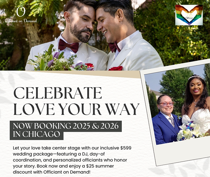 Officiant on Demand 
Chicago, Illinois LGBT Wedding Officiant
