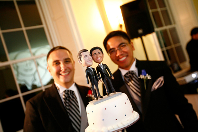 Historic Oakland Columbia Maryland Gay Couple With Cake Topper