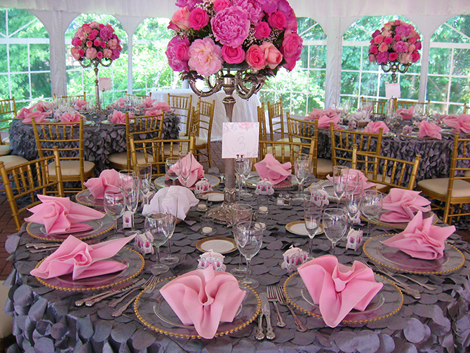 Historic Oakland Columbia Maryland Wedding Reception In Pink & Grey