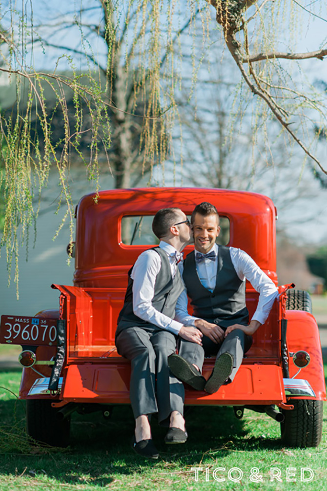 The Endicott Estate In Dedham Massachusetts Gay Kiss In Red Truck Bed