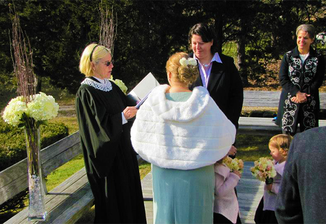 Weddings By Design Lucinda Graham LGBT Wedding Officiant in Brewster Massachusetts