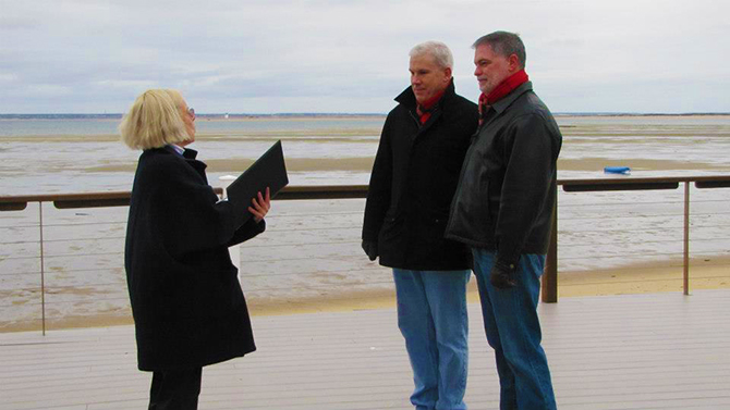 Weddings By Design Lucinda Graham LGBT Wedding Officiant in Brewster Massachusetts