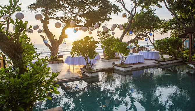 Reception at the pool - Presto Magic Travel - Cruise Travel Agent - LGBT Wedding Cruises and Honeymoons