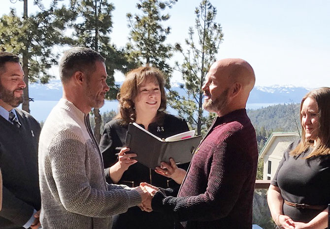Lake Tahoe LGBT Wedding Ceremony Officiant Gay Wedding