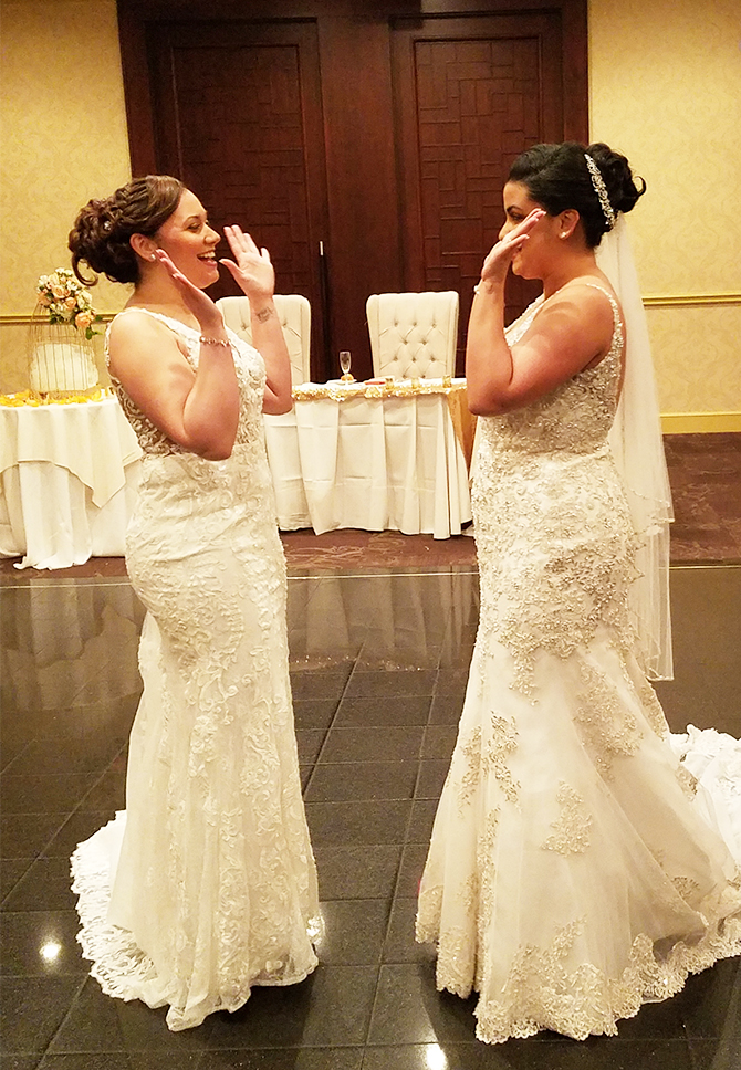 Lesbian brides on their wedding day - New Jersey