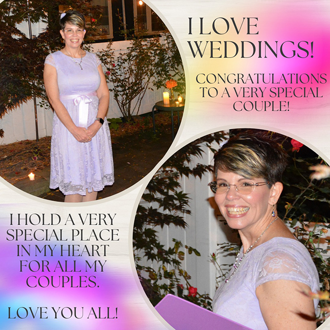 Rainbow Ministries, LLC 
				North Jersey LGBTQ+ Wedding Officiant
Reverend Sara Henderson - NYC, Westchester, Dutchess, Fairfield, New Fairfield & Litchfield



