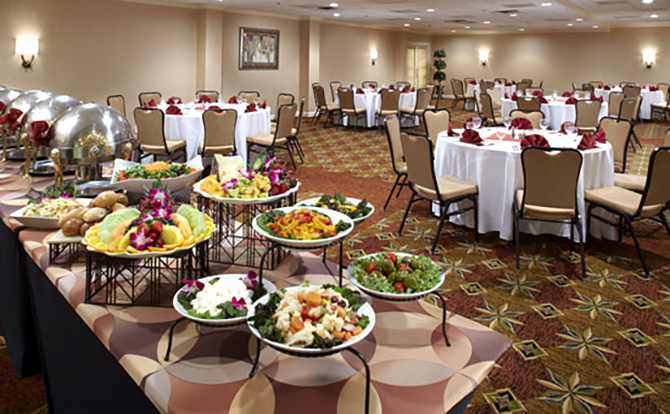 The Clinton Inn Hotel & Event Center - Buffet and Reception tables