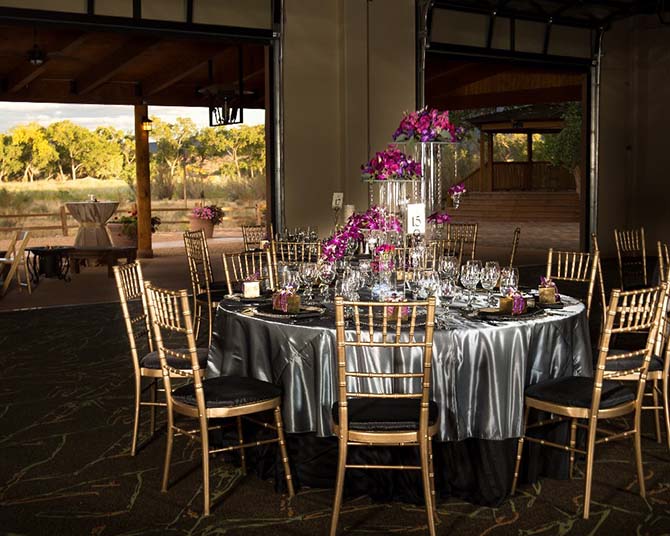 Hyatt Regency Tamaya Resort and Spa - Platinum and Radiant Orchid Wedding Reception