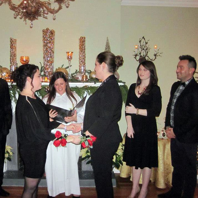 Lesbian marriage ceremony performed by Officiant Long Island