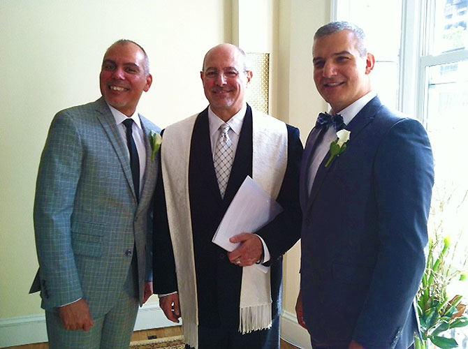 Rev. Louis Olivieri - NYC LGBT Wedding Officiant with Just Married LGBT Couple