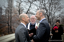 Gay marriage ceremony officiated by Reverend Will Mercer in New York City