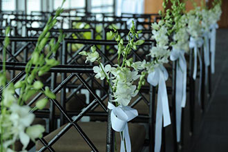Sunset Terrace at Chelsea Piers - white wedding ceremony