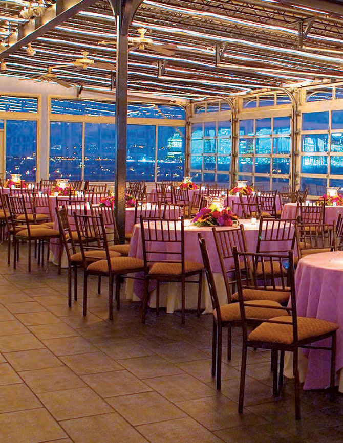 Sunset Terrace at Chelsea Piers - radiant orchid wedding reception